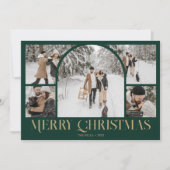 フォトコラージュアーチメリークリスマスヴィンテージ シーズンカード (正面)