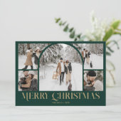 フォトコラージュアーチメリークリスマスヴィンテージ シーズンカード (スタンド正面)