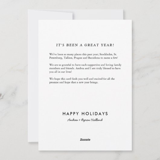 フォトコラージュインスタグラムハッピーホリデーカード シーズンカード (裏面)