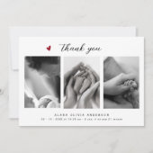 フォトコラージュエレガントありがとう赤ちゃんシャワー サンキューカード (正面)