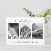 フォトコラージュエレガントありがとう赤ちゃんシャワー サンキューカード (スタンド正面)