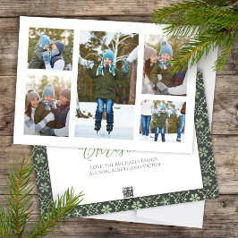 フォトコラージュエレガントクリスマスの雪片 シーズンカード