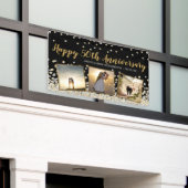 フォトコラージュエレガントシルバー金ゴールド50周年記念 横断幕 (ビルの外側)