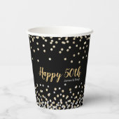 フォトコラージュエレガントシルバー金ゴールド50周年記念 紙コップ (裏面)