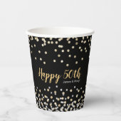 フォトコラージュエレガントシルバー金ゴールド50周年記念 紙コップ (正面)