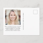 フォトコラージュエレガントブルゴーニュ金ゴールド卒業 案内ポストカード (裏面)