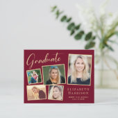 フォトコラージュエレガントブルゴーニュ金ゴールド卒業 案内ポストカード (スタンド正面)