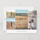 フォトコラージュエレガントミニマル家族モノグラム ノートカード (裏面)