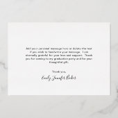 フォトコラージュエレガント卒業サンキューカード 箔招待状 (裏面)