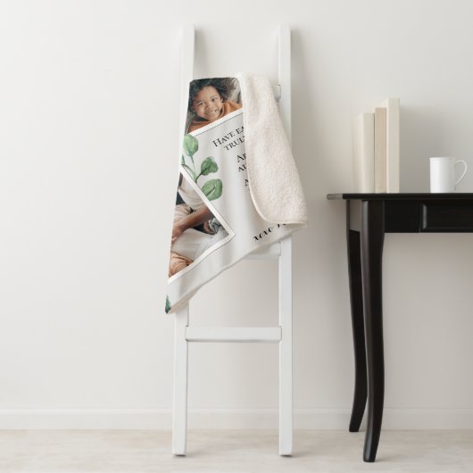 フォトコラージュエレガント引用文おばあちゃん孫 シェルパブランケット (インサイチュ)