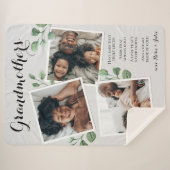 フォトコラージュエレガント引用文おばあちゃん孫 シェルパブランケット (正面(横))