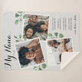 フォトコラージュエレガント引用文おばあちゃん孫 シェルパブランケット (正面(横))