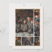 フォトコラージュエレガント金ゴールドラインアートクリスマス シーズンカード (裏面)