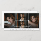 フォトコラージュオーバーレイミニ卒業発表 案内状 (正面/裏面)