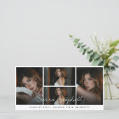 フォトコラージュオーバーレイミニ卒業発表 案内状 (スタンド正面)