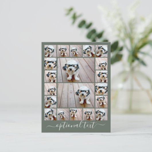 フォトコラージュカスタムの作成 – 20枚の写真 ポストカード (スタンド正面)