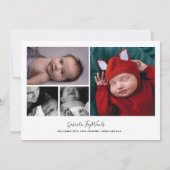 フォトコラージュカスタムウェルカムスクリプトオーバーレイベビー 案内状 (裏面)