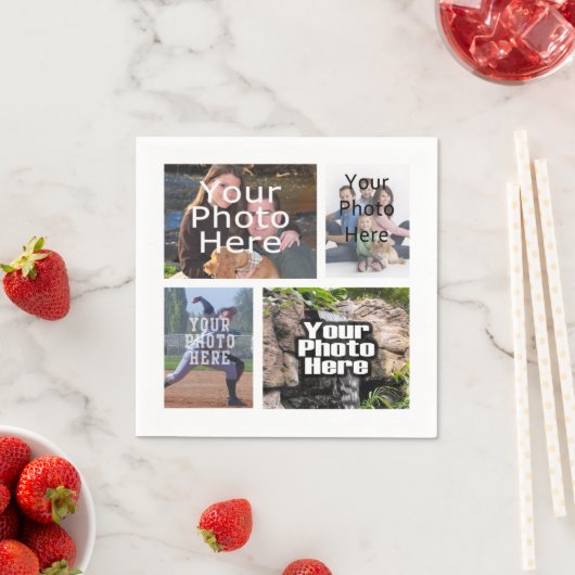 フォトコラージュカスタムデジタル写真 スタンダードカクテルナプキン (インサイチュ)