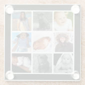 フォトコラージュカスタムパーソナライズされた9枚の画像 ガラスコースター (裏面)