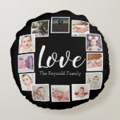 フォトコラージュカスタムパーソナライズされた ラウンドクッション (裏面)