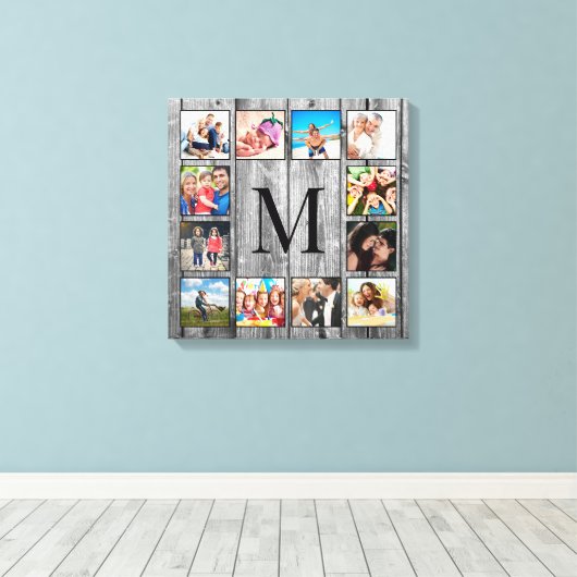 フォトコラージュカスタムファームハウスの素朴作成 キャンバスプリント (インサイチュ (ウッドフロア))