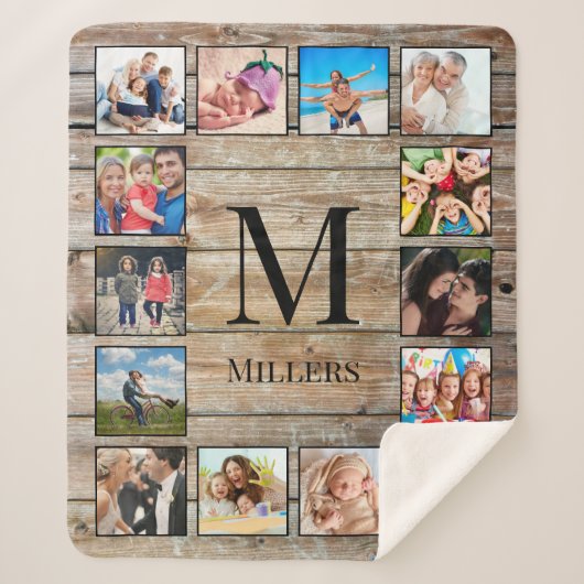 フォトコラージュカスタムファームハウスの素朴作成 シェルパブランケット (正面)