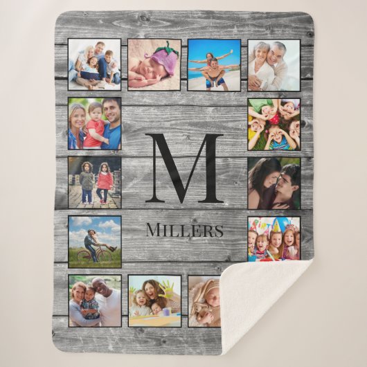 フォトコラージュカスタムファームハウスの素朴作成 シェルパブランケット (正面)