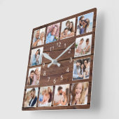 フォトコラージュカスタムファームハウスの素朴作成 スクエア壁時計 (傾斜)