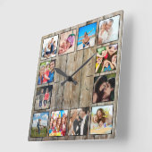 フォトコラージュカスタムファームハウスの素朴作成 スクエア壁時計 (傾斜)