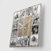 フォトコラージュカスタムファームハウスの素朴作成 スクエア壁時計 (傾斜)