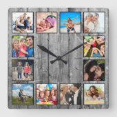 フォトコラージュカスタムファームハウスの素朴作成 スクエア壁時計 (正面)