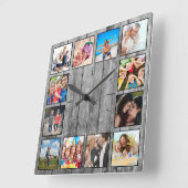 フォトコラージュカスタムファームハウスの素朴作成 スクエア壁時計 (傾斜)