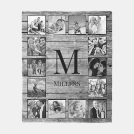 フォトコラージュカスタムファームハウスの素朴作成 フリースブランケット