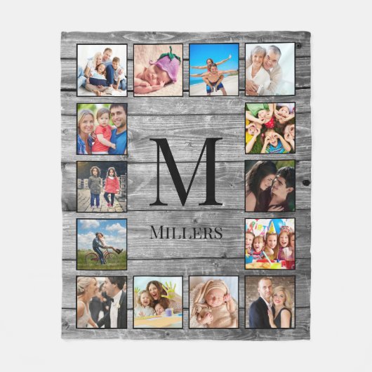 フォトコラージュカスタムファームハウスの素朴作成 フリースブランケット (正面)