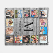 フォトコラージュカスタムファームハウスの素朴作成 フリースブランケット (正面(横))