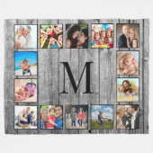 フォトコラージュカスタムファームハウスの素朴作成 フリースブランケット (正面(横))