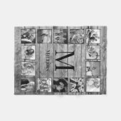 フォトコラージュカスタムファームハウスの素朴作成 フリースブランケット (正面(横))