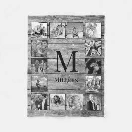 フォトコラージュカスタムファームハウスの素朴作成 フリースブランケット