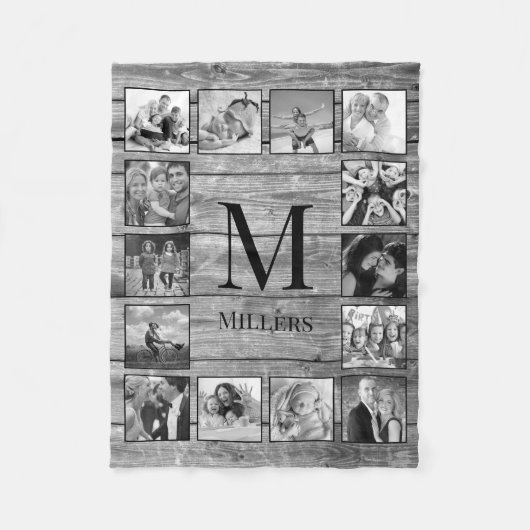 フォトコラージュカスタムファームハウスの素朴作成 フリースブランケット (正面)
