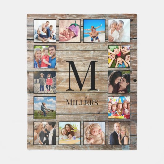 フォトコラージュカスタムファームハウスの素朴作成 フリースブランケット (正面)