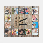 フォトコラージュカスタムファームハウスの素朴作成 フリースブランケット (正面(横))