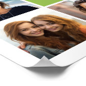 フォトコラージュカスタムモノグラム – ライムグリーン ポスター (角)