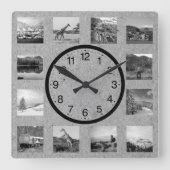 フォトコラージュカスタム自然の素朴作成 スクエア壁時計 (正面)