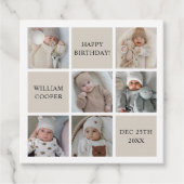 フォトコラージュカスタム誕生日パーティー フェイバータグ (正面)