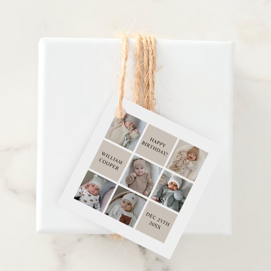 フォトコラージュカスタム誕生日パーティー フェイバータグ