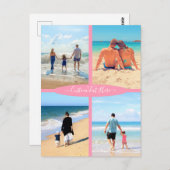 フォトコラージュカードとカスタム文字名 ポストカード (正面/裏面)