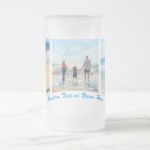 フォトコラージュガラスビアマグとカスタム文字 フロストグラスビールジョッキ (中央)