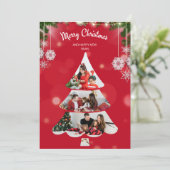 フォトコラージュクリスマスツリーホリデイ招待状 招待状 (スタンド正面)