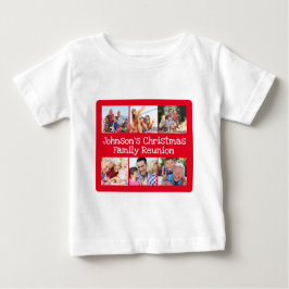 フォトコラージュクリスマスファミリー懇親会ベビー ベビーTシャツ
