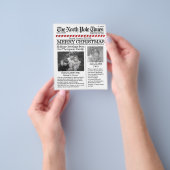 フォトコラージュクリスマス北極サンタトレンディー チラシ (手)